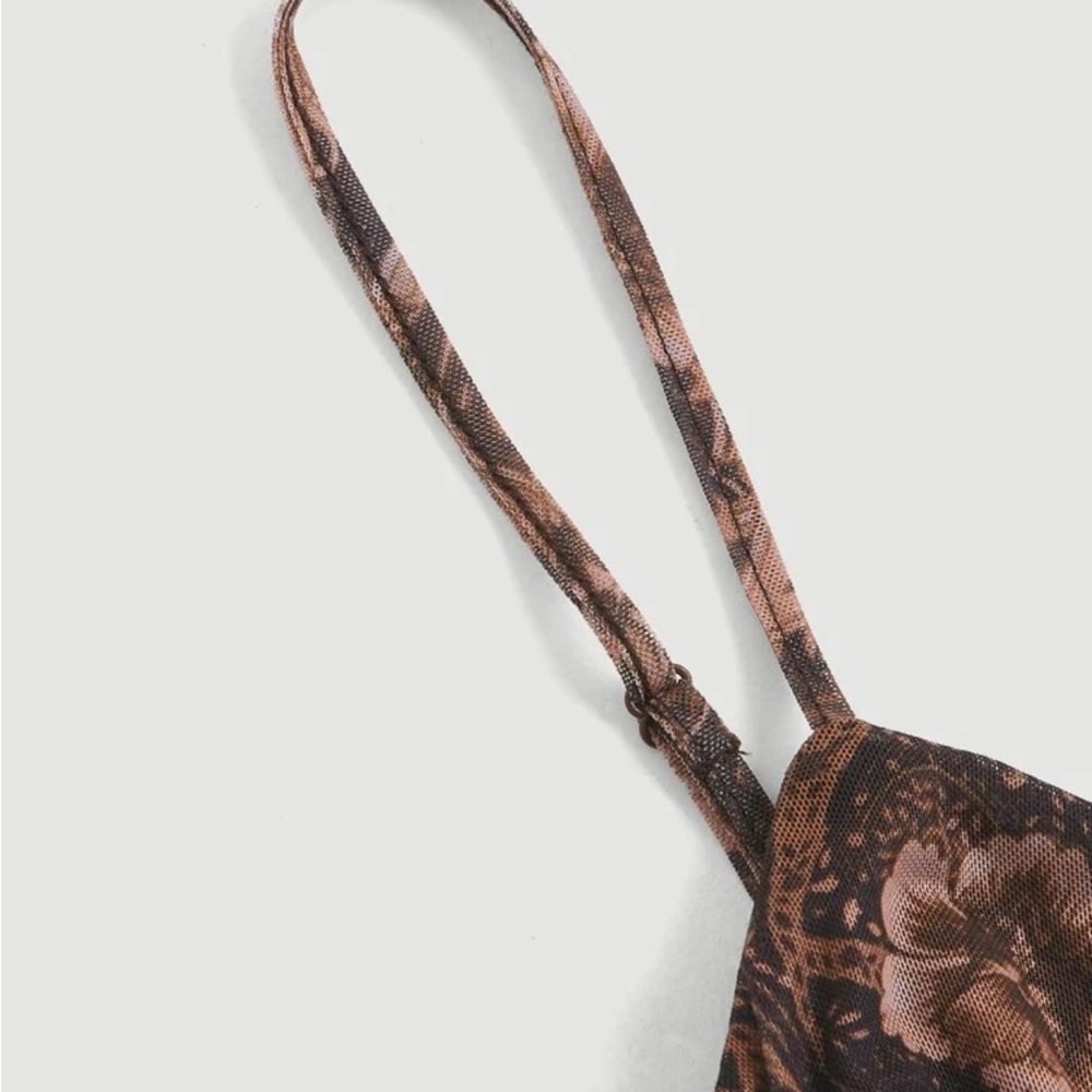 Floral Paisley Brown Dress - Picture 3 of 4